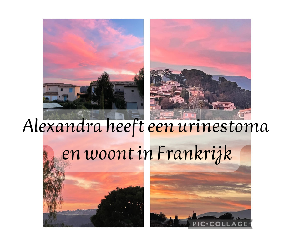 Bijschrift bij foto: Hierbij mijn vier uitzichten bij zonsondergang.  Voordeel van op een heuvel wonen!