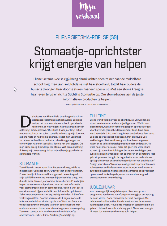 Stomaatje-oprichtster krijgt energie van helpen