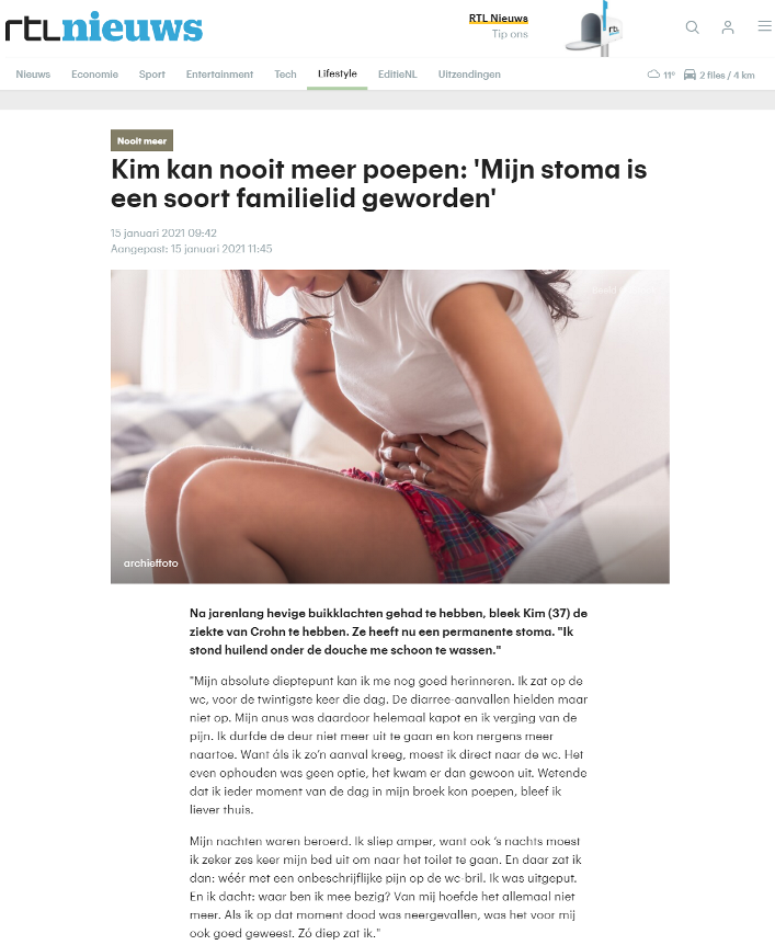 Kim kan nooit meer poepen